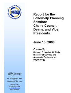 Report for the Follow-Up Planning Session: Chairs Council,