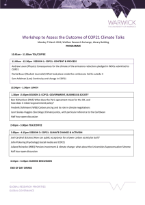 Workshop to Assess the Outcome of COP21 Climate Talks