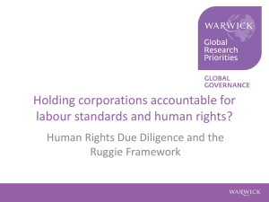 Holding corporations accountable for labour standards and human rights? Ruggie Framework