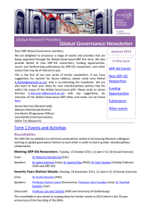 Global Governance Newsletter Global Research Priorities