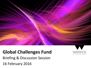 Global Challenges Fund Briefing &amp; Discussion Session 16 February 2016