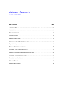 statement of accounts for the year ended 31 July 2012