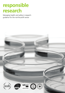 responsible research Managing health and safety in research: guidance for the not-for-profit sector