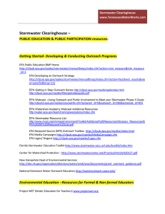 Stormwater Clearinghouse – PUBLIC EDUCATION &amp; PUBLIC PARTICIPATION resources: