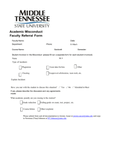 Academic Misconduct Faculty Referral  Form