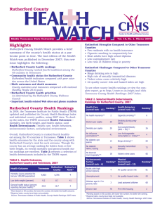 Rutherford County Highlights Rutherford County Health Watch