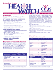 Rutherford County Highlights Rutherford County Health Watch