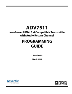 ADV7511 PROGRAMMING GUIDE