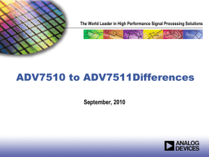 ADV7510 to ADV7511Differences September, 2010