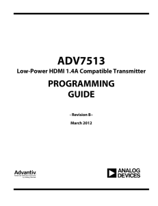 ADV7513 PROGRAMMING GUIDE