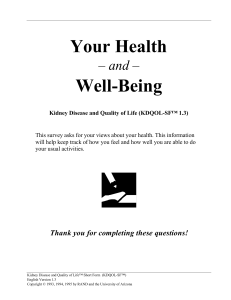 Your Health Well-Being and