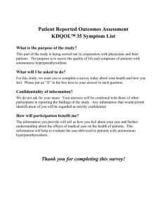 Patient Reported Outcomes Assessment KDQOL What is the purpose of the study?