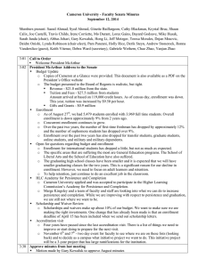 Cameron University - Faculty Senate Minutes September 12, 2014