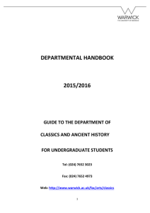 DEPARTMENTAL HANDBOOK 2015/2016 GUIDE TO THE DEPARTMENT OF