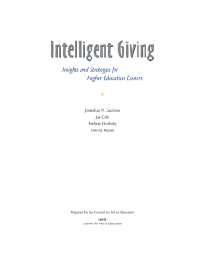 Intelligent Giving • Insights and Strategies for Higher Education Donors