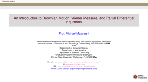 An Introduction to Brownian Motion, Wiener Measure, and Partial Differential Equations