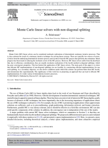 ARTICLE IN PRESS Monte Carlo linear solvers with non-diagonal splitting A. Srinivasan ∗