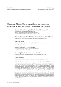 Quantum Monte Carlo algorithms for electronic Kenneth P. Esler , Jeongnim Kim