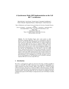 A Synchronous Mode MPI Implementation on the Cell BE™ Architecture