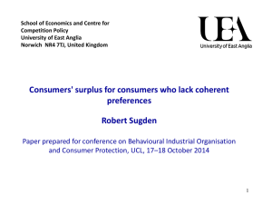 School of Economics and Centre for Competition Policy University of East Anglia