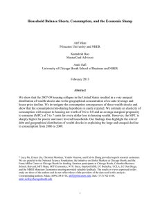 Household Balance Sheets, Consumption, and the Economic Slump