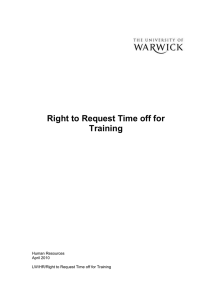 Right to Request Time off for Training