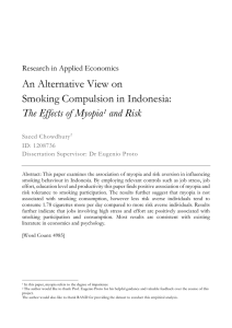 An Alternative View on Smoking Compulsion in Indonesia: The Effects of Myopia