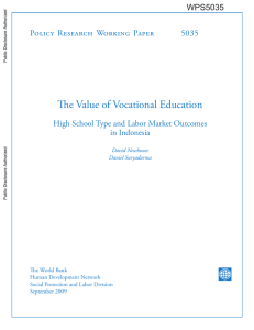 The Value of Vocational Education Policy Research Working Paper 5035