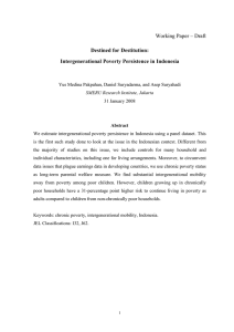 Working Paper – Draft Destined for Destitution: Intergenerational Poverty Persistence in Indonesia