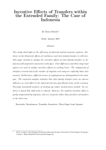 Incentive Effects of Transfers within the Extended Family: The Case of Indonesia