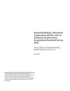 Household Budgets, Household Composition and the Crisis in Indonesia: Evidence from