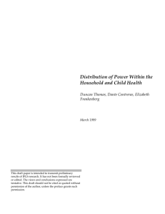 Distribution of Power Within the Household and Child Health Frankenberg
