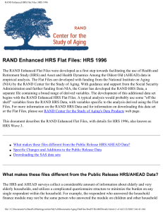 RAND Enhanced HRS Flat Files: HRS 1996