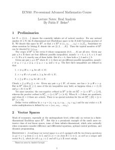 EC9A0: Pre-sessional Advanced Mathematics Course Lecture Notes: Real Analysis 1