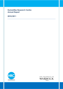 Humanities Research Centre Annual Report  2010/2011