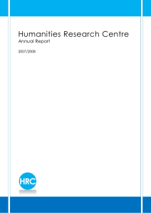 Humanities Research Centre Annual Report 2007/2008