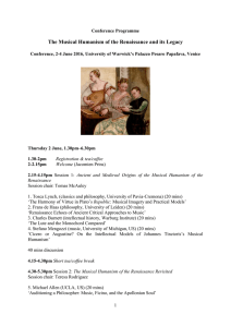The Musical Humanism of the Renaissance and its Legacy