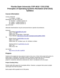 Florida State University COP 4610 / CGS 5765 Syllabus