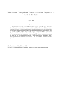 What Caused Chicago Bank Failures in the Great Depression? A