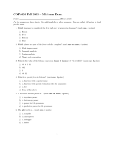 COP4020 Fall 2003 – Midterm Exam