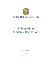 Undergraduate Academic Regulations Sultan Qaboos University