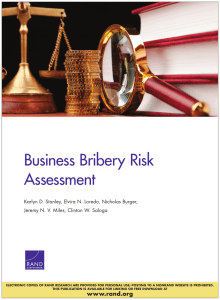 Business Bribery Risk Assessment Karlyn D. Stanley, Elvira N. Loredo, Nicholas Burger,