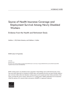 Source of Health Insurance Coverage and Employment Survival Among Newly Disabled Workers