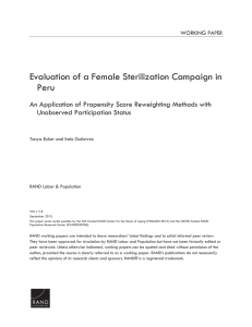 Evaluation of a Female Sterilization Campaign in Peru Unobserved Participation Status