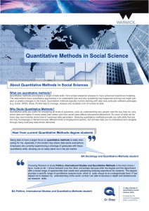 Quantitative Methods in Social Science  About Quantitative Methods in Social Sciences