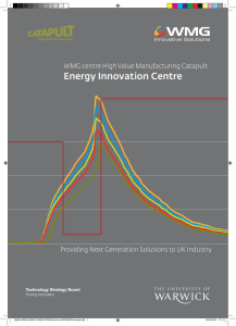 Energy Innovation Centre WMG centre High Value Manufacturing Catapult Technology Strategy Board