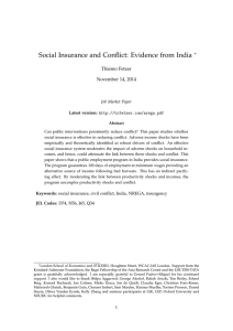 Social Insurance and Conflict: Evidence from India ∗ Thiemo Fetzer November 14, 2014