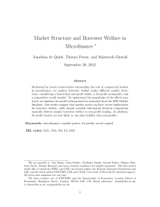 Market Structure and Borrower Welfare in Microfinance ∗