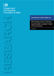 Methodological Issues in Estimating the Value Added of Further Education,