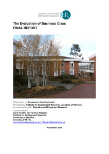 The Evaluation of Business Class FINAL REPORT